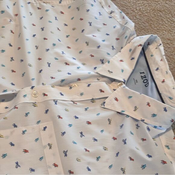 Izod Men's White Patterned Shirt - Picture 3 of 4